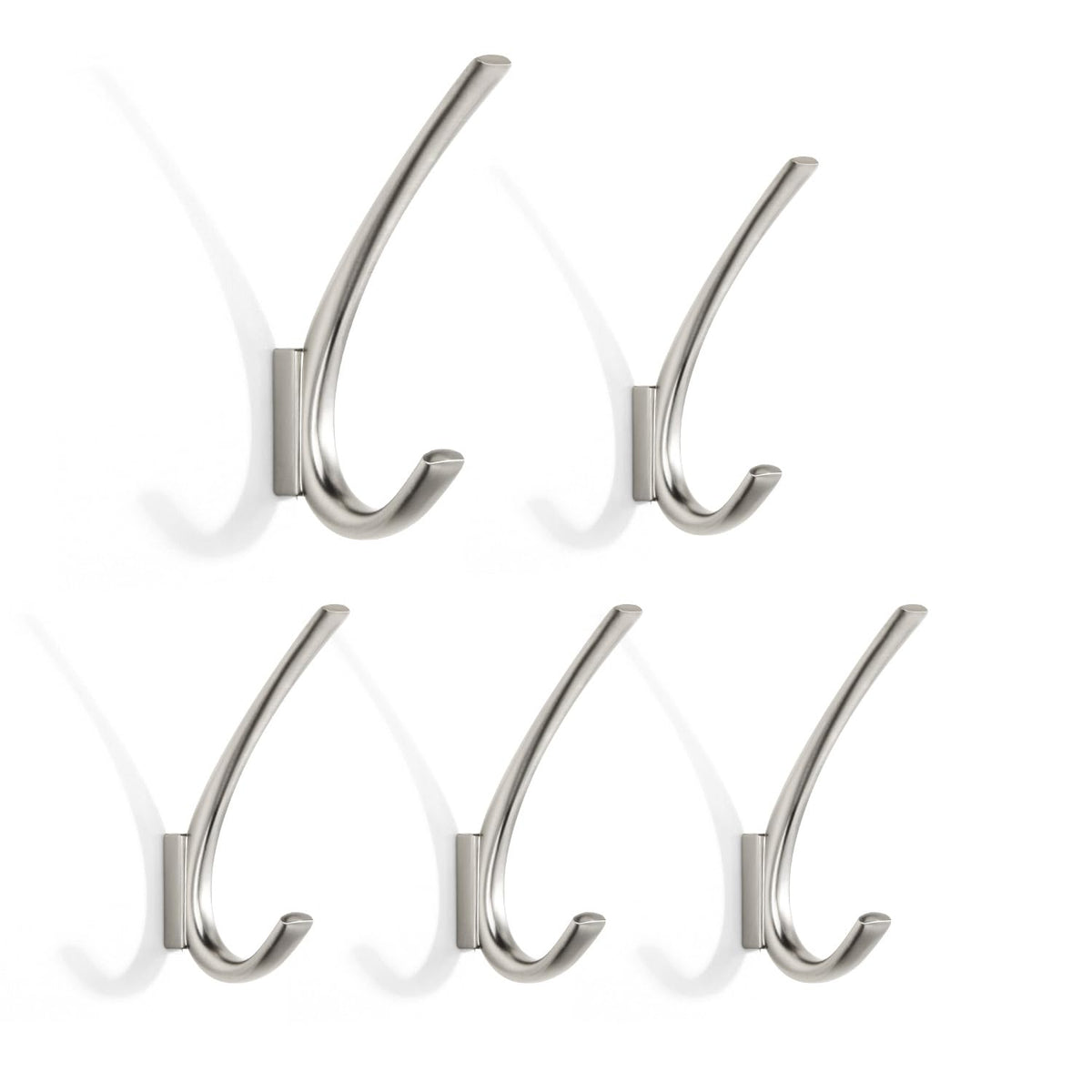 SARIHOSY Miniature Wall Hook Silver Grey Metal Hook Rail and Decorative Hooks for Hanging, Chrome-Plated Wall Hooks Grey Wall Mounted Door Coat Hook