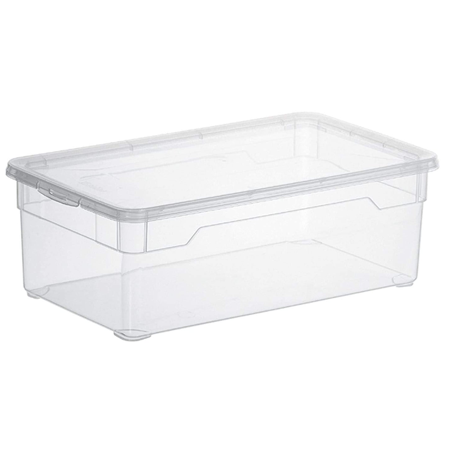 Rotho, Clear, Set of 4 storage boxes 5 l with lid, Plastic (PP) BPA-free, transparent, 4 x 5l (33,0 x 19,0 x 24,0 cm)
