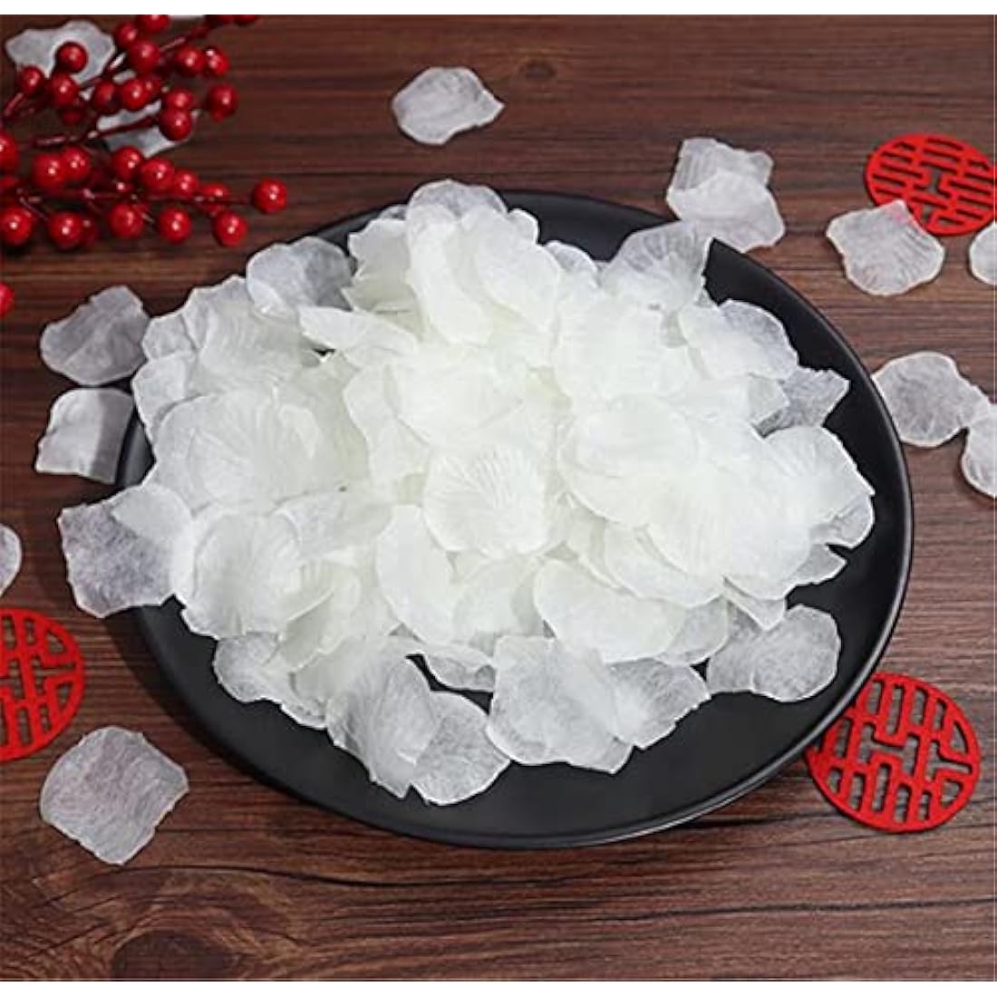RuiChy 1000pcs Silk Artificial Rose Petals for Wedding Flowers Home Party Romantic Night Anniversary Valentine's Day, White