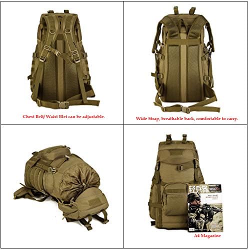 YUHAN Tactical Backpack, 60L Hiking Backpack Military Army Combat Rucksack MOLLE Trekking Rucksack Trekking Backpack