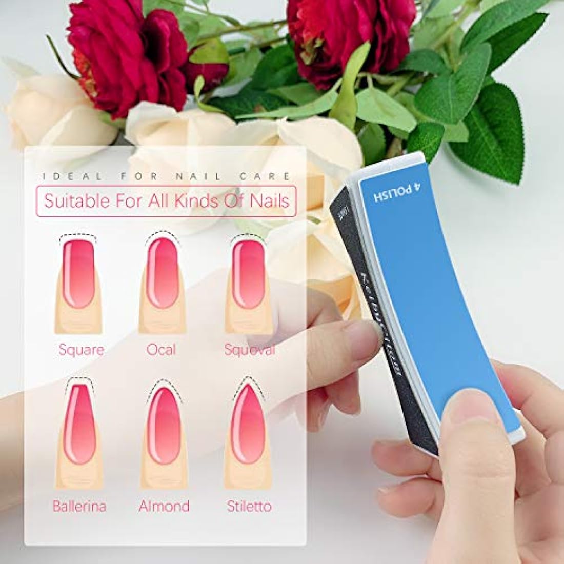 Nail Buffer, Professional Nail Files and Buffers for Shaping Polishing, New Natural Nail Shiner Buffer Block with 4 Sides for Nail Art Gel Suit for Home Salons Use (2 Pcs)