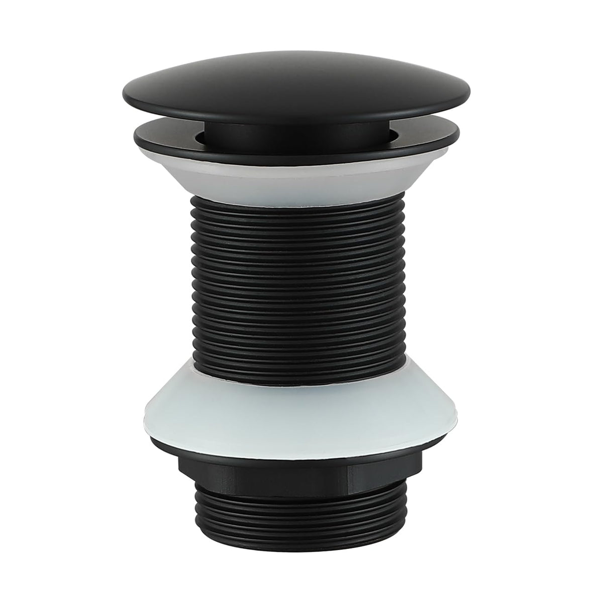 Muxios Pop Up Sink Plug Basin Sink Waste Slotted Pop Up Click Clack Sprung Plug Without Overflow for Bathroom Sink including Basket Matte Black