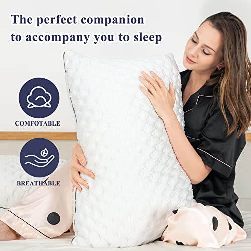 BedStory Pillows Pack of 2 - Shredded Memory Foam Pillow for Neck and Shoulder Pain Relief, Hypoallergenic and Cooling Bed Pillow - 50x75 cm, 1 Pair