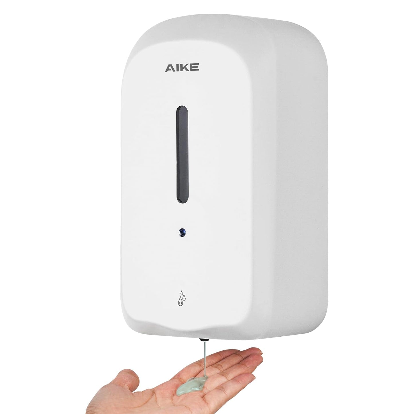 AIKE 1000 ML Automatic Soap Dispenser, Public Area Tamper-Resistant Design Design, Wall Mounted for Commercial, White Cover Model AK1226S