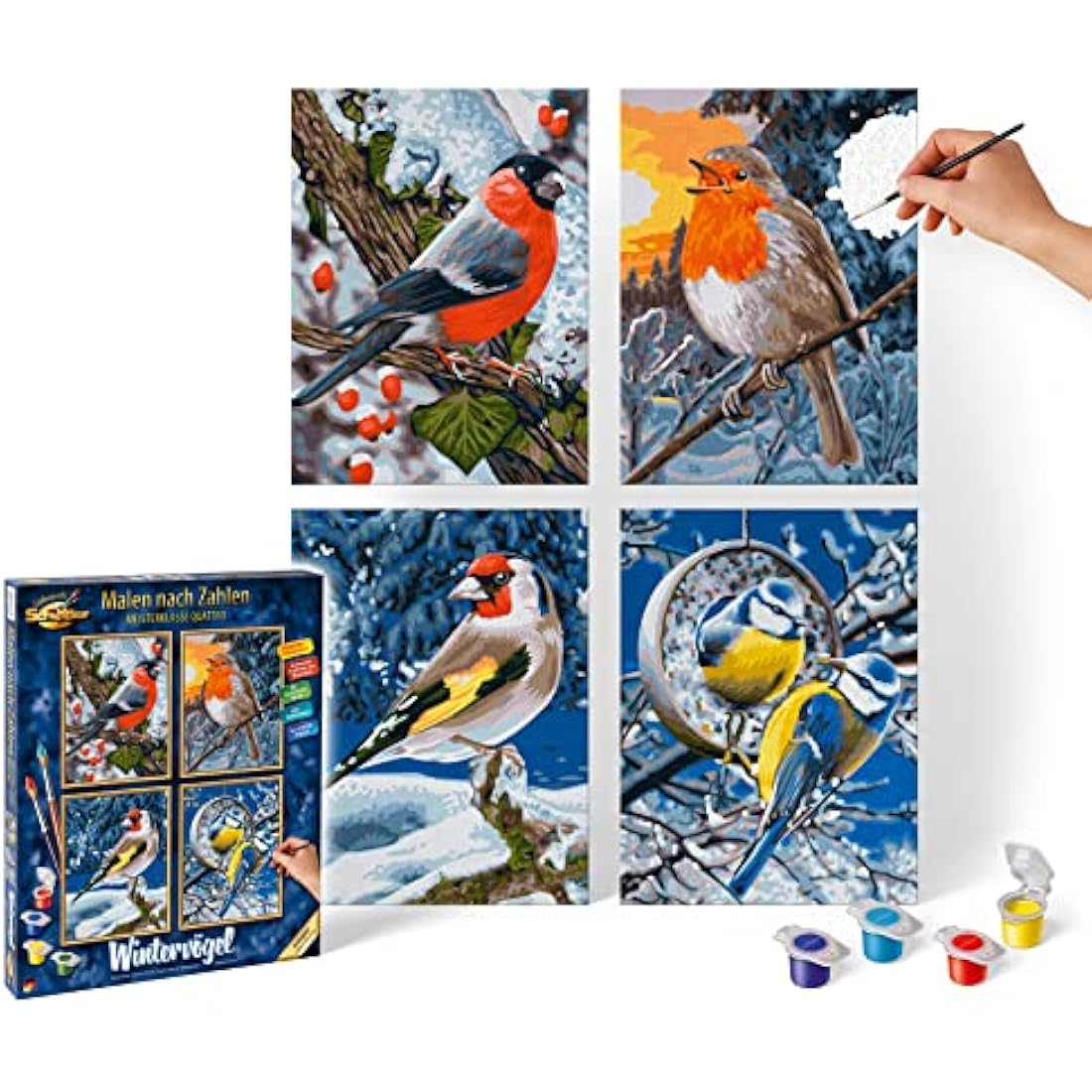 Schipper 609340661 "Winter Birds Quattro Paint By Numbers Board