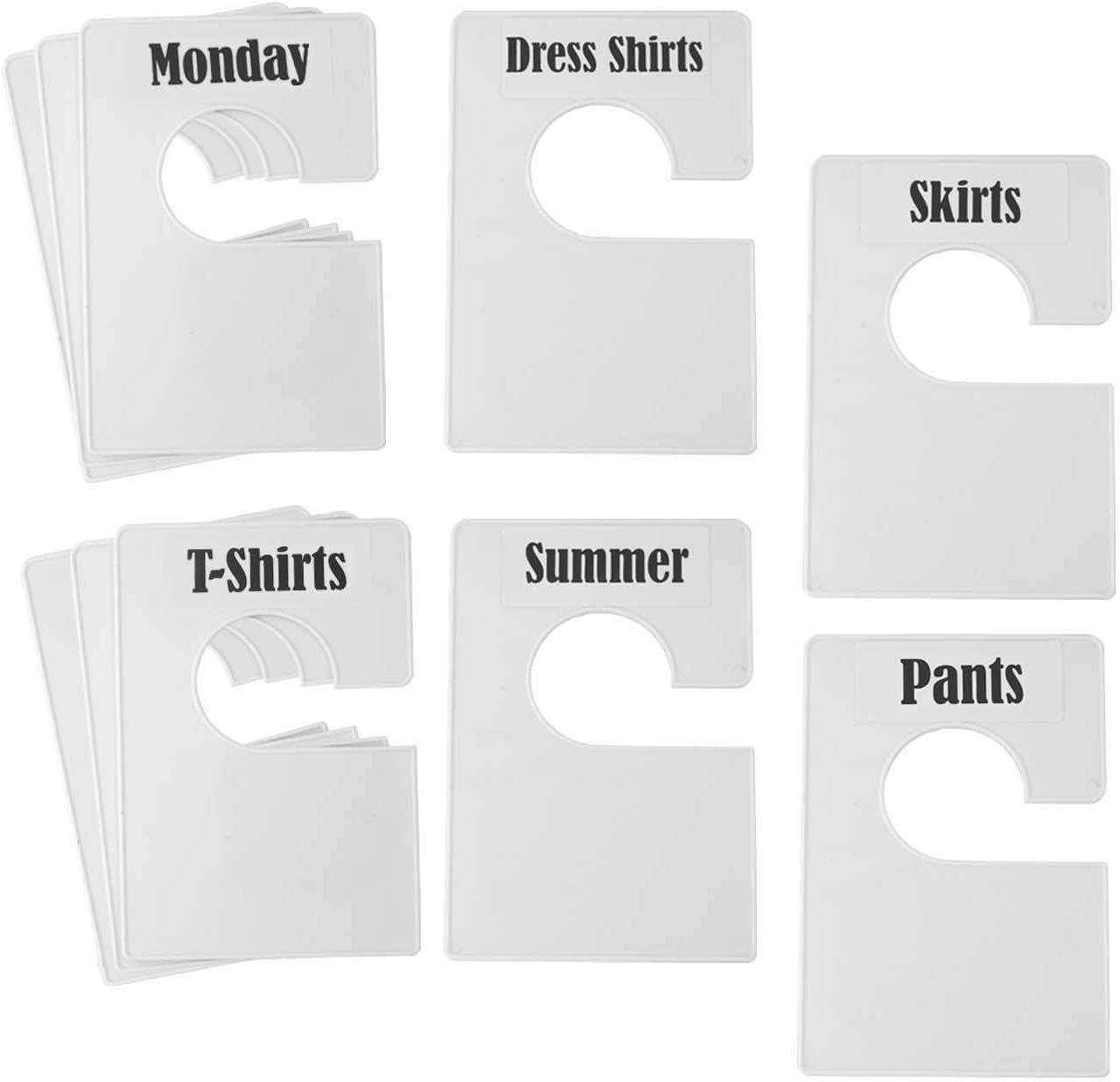 DiriUK 20 Pack Large Closet Clothing Wardrobe Dividers, White Rectangular Closet Organisers Arrange Clothes by Clothing Type Or Age