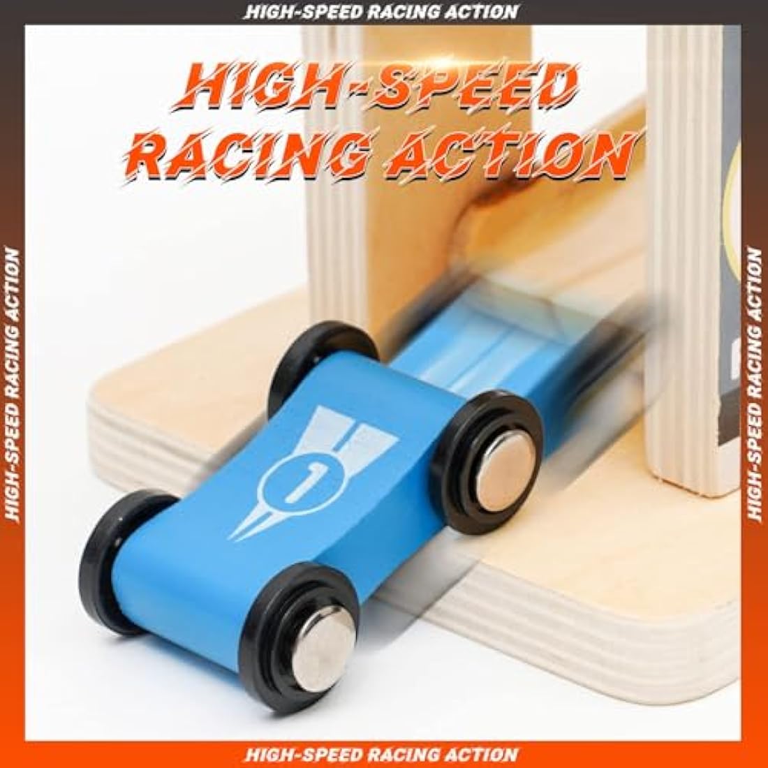 Wooden Car Ramp Toys|Zig Zag Cars Slide|Toddler Toys Wooden Race Track with 4 Wood Cars for 3 Year+ Old Boy Gifts