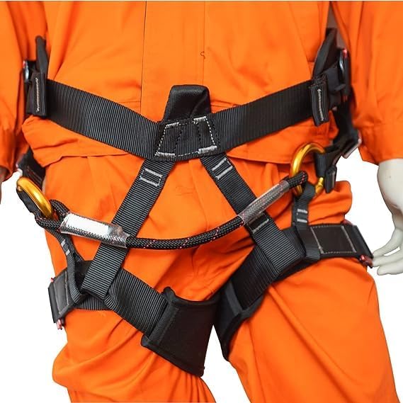 Climbing Harness, Half Body Tree Climbing Harness Men,Thicken Widen Protect Waist Safety Harness for Arborist Harness,Working Rescuing at Height Safety Belt Harness