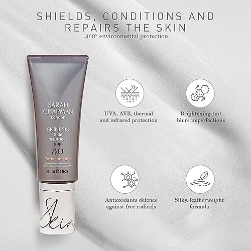 Sarah Chapman Skinesis Skin Insurance with SPF 30 - Tinted Sunscreen for Face - Skin Tint for Perfect Glow and Protection 30ml