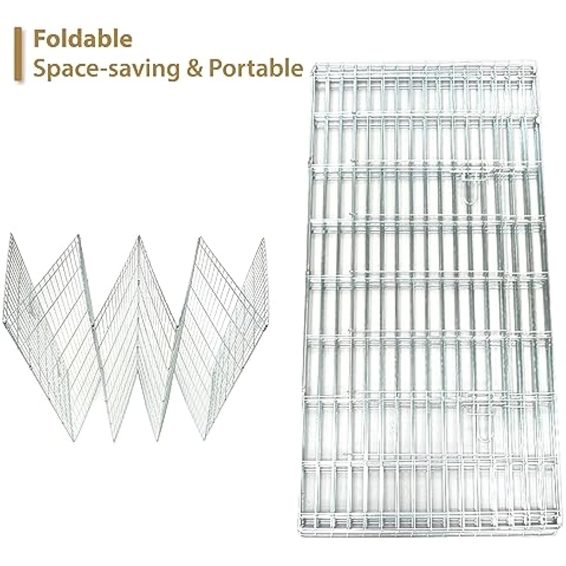 Ellie-Bo Easy-Up 8 Piece Foldable Portable Dog Puppy Play Pen with Door for Indoor/Outdoor Use 61cm High, Rabbit, Cat, Guinea Pigs
