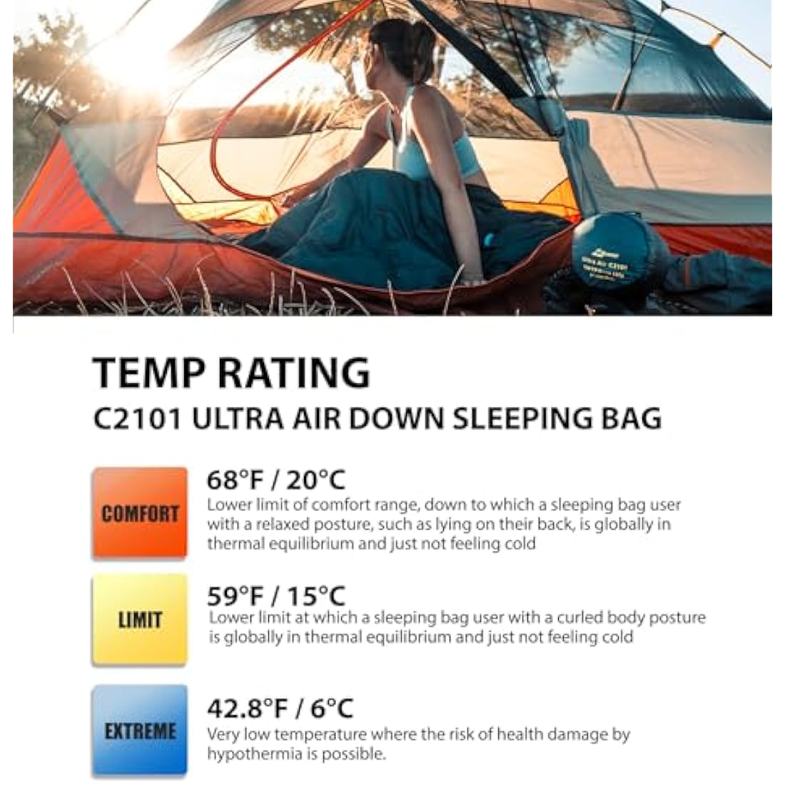 Litume Ultra Compact Sleeping Bag for Summer and 3 season 700+ Fill Power Down, Ultra-Lightweight and PortableMummy Sleeping Bag, 6-20°C/3-15°C Sleep Sack for Hiking Traveling Camping Backpacking