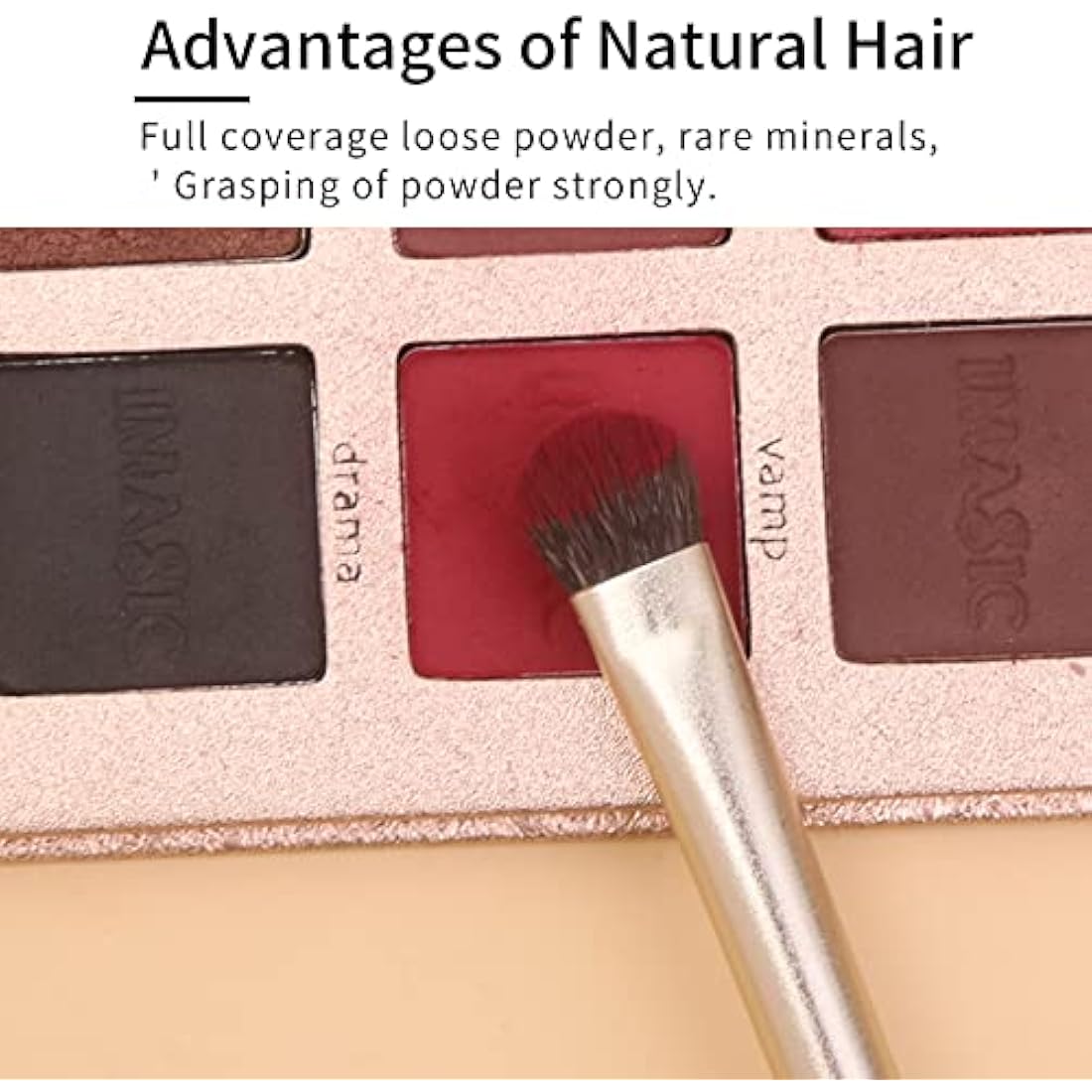 Luxury ENZO KEN Goat Hair Eye Shadow Brush Set: Nose Contour Brushes, Angled Eyeshadow Brush, Professional Makeup Brush Set - Gold, E200
