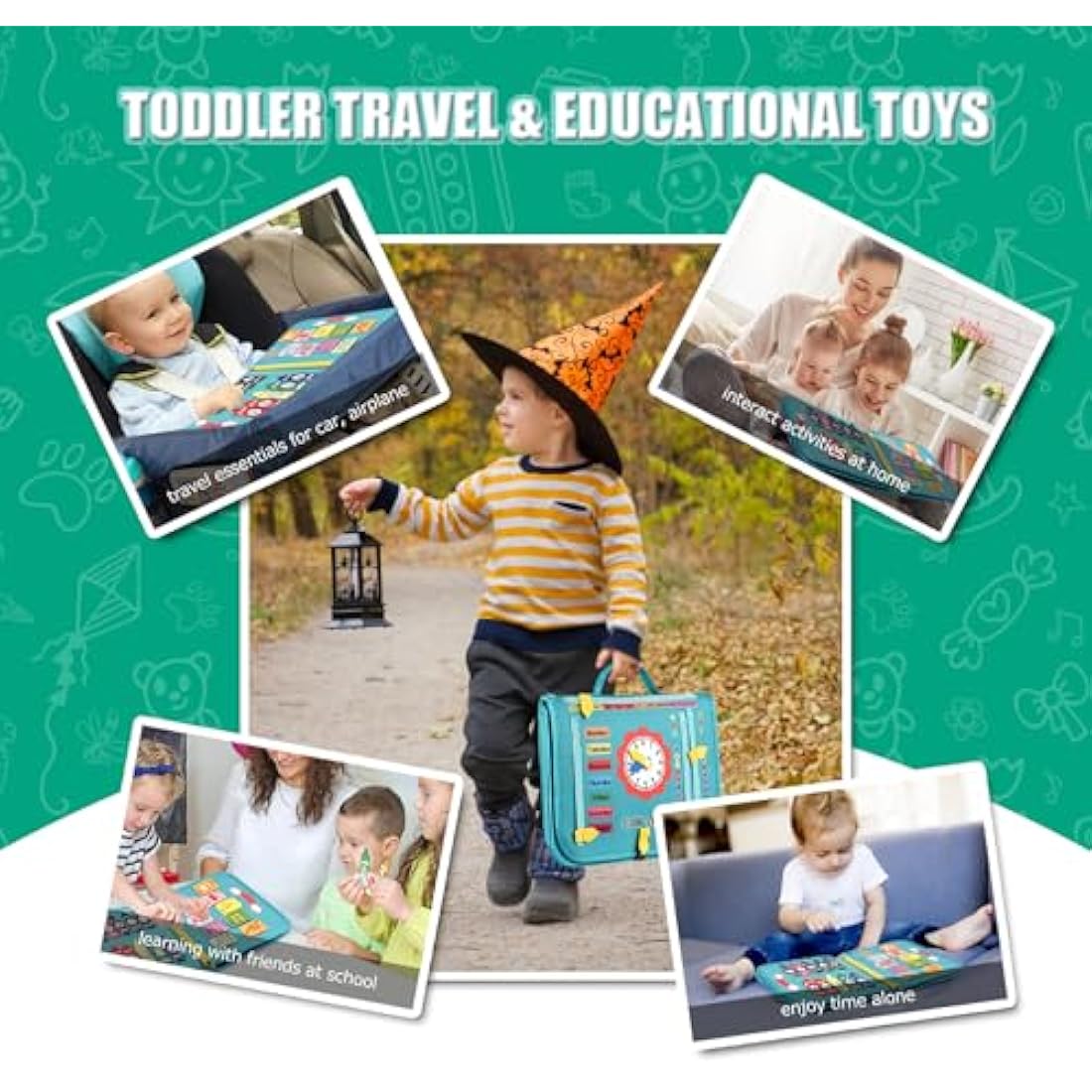 Busy Board Montessori Toys For 3 4 5 6 7 8 Year Old Girls Boys Sensory Toys For Toddlers Preschool Educational Learning Toys Activity Board For Fine Motor Skills Kids Gifts Airplane Car Toys