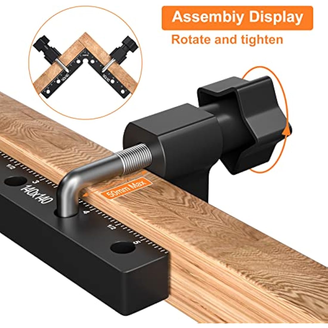 Preciva 90 Degree Right Angle Positioning Square Clamp, Aluminum Alloy Right Angle Clamp,Professional Woodworking Tools Woodworking Block for Picture Frames Cabinet Drawers - 2 Sets （14cm/5.5"