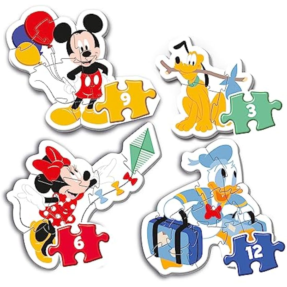 Clementoni - 20819 - My First Puzzle - Disney Mickey Mouse - 3-6-9-12 pieces - Made in Italy - jigsaw puzzle children age 2+