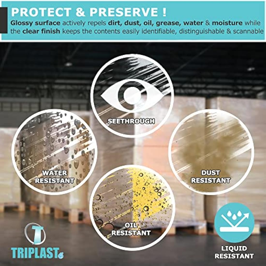 Triplast Pallet Stretch Shrink Wrap Roll (400mm x 250m) - Pick Qty & Colour - Heavy Duty Pallet Wrap, Industrial Stretch Wrap, Packaging Cling Film, Strong Plastic Wrap, Luggage Wrap (Clear, 2 Rolls)