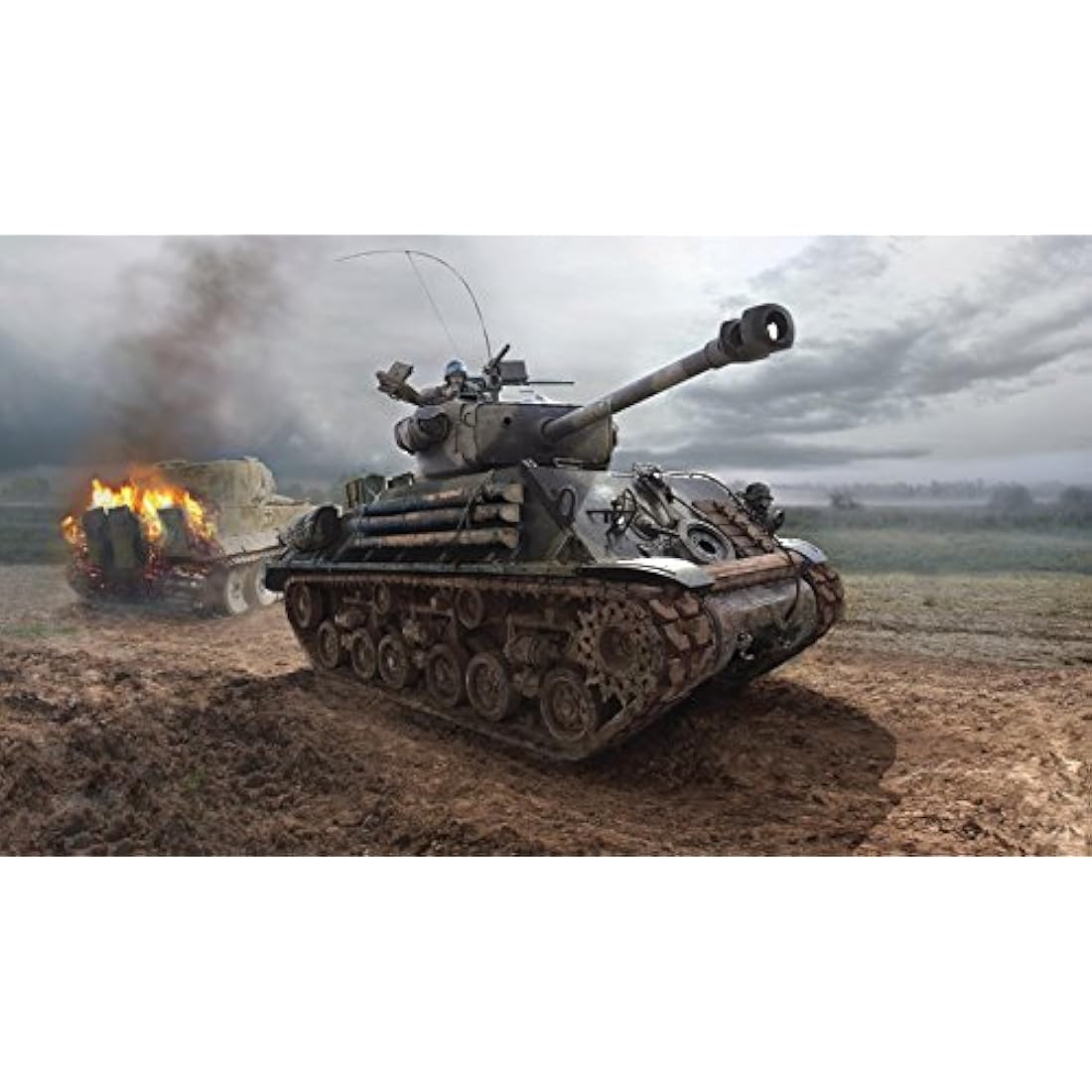 Carson ITA6529 1/35 M4A3E8 Sherman Fury Tank Model kit, United States Armies, Mittel