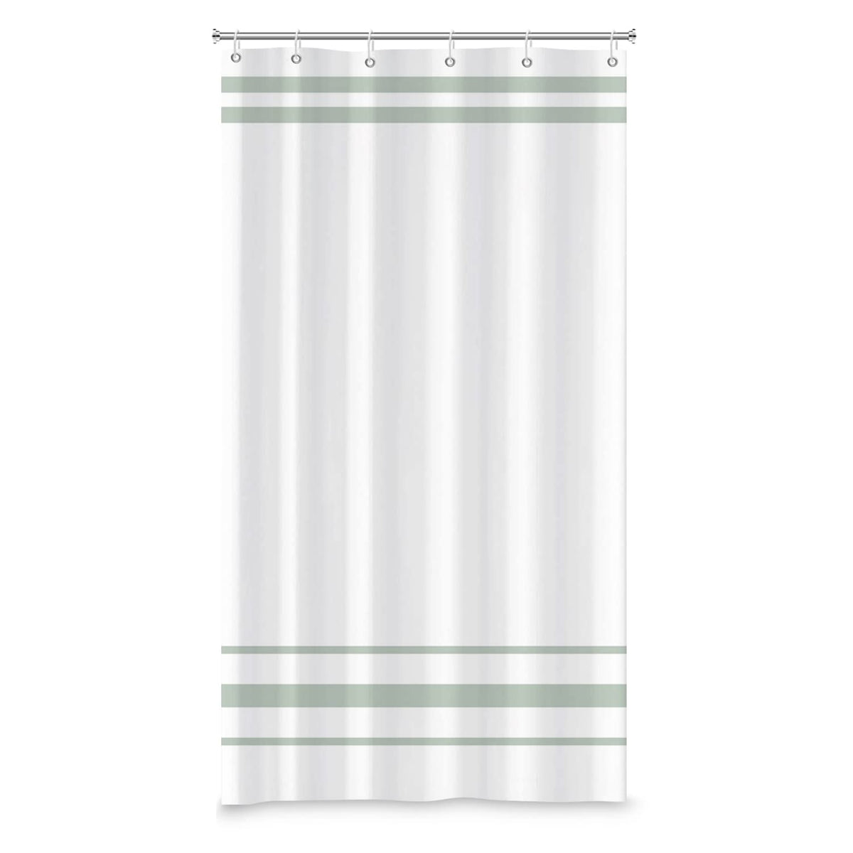 SDOTPMT 90x180cm Green and White Shower Curtain Modern Classic Green Striped Bath Curtain Countryside Farmhouse Minimalism Bathtub Curtain for