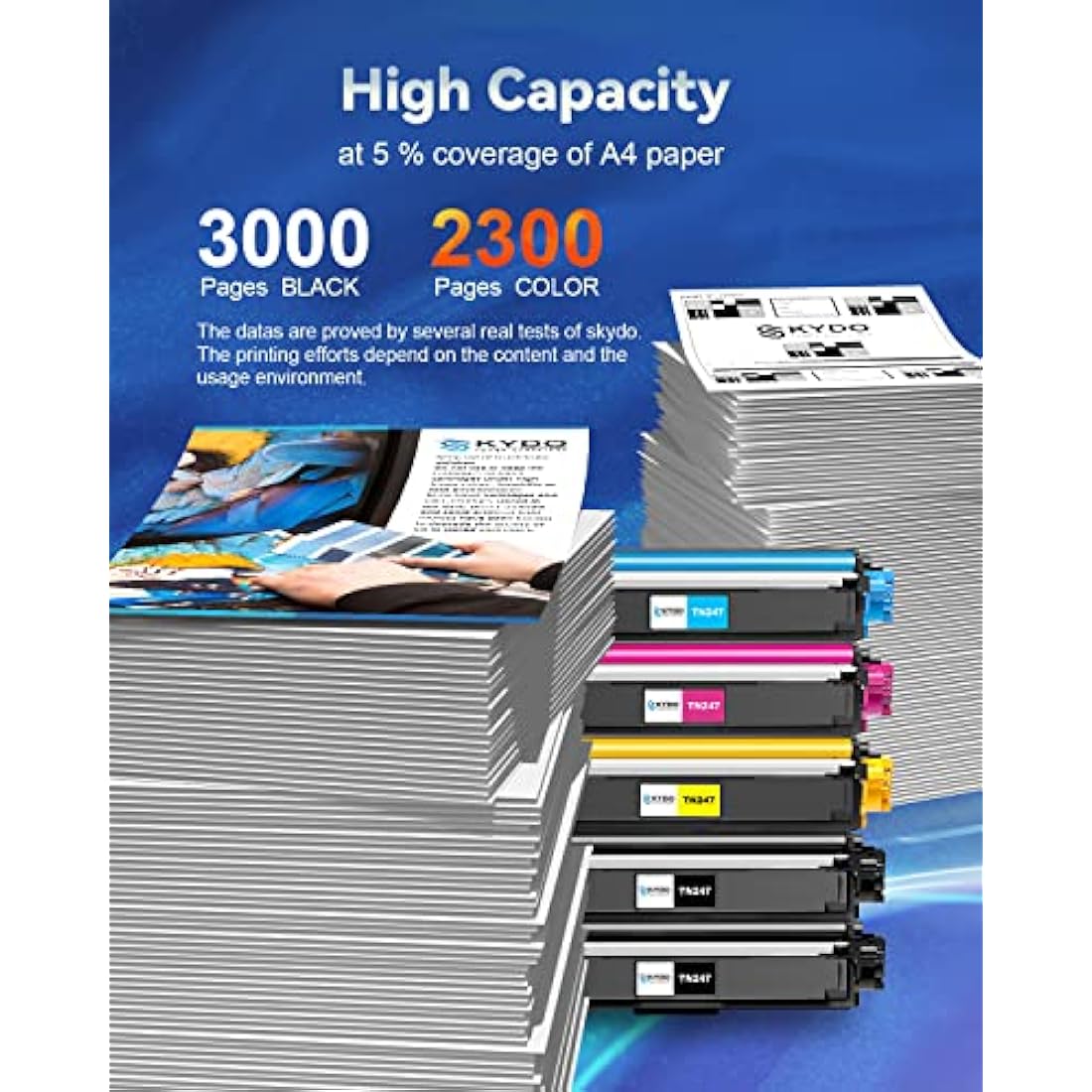 Skydo TN247 Toner Cartridge TN 243CMYK Toner Value Pack, Compatible for Brother DCP-L3550CDW HL-L3230CDW DCP-L3510CDW MFC-L3710CW HL-L3210CW MFC-L3750CDW MFC-L3770CDW HL-L3270CDW Printer (5-Pack)