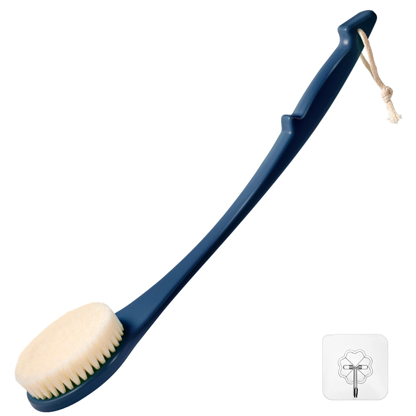17-Inch Back Scrubber for Shower, Shower Brush for Men and Women, Long Handle Exfoliating Back Brush, Medium Bristle Stiffness for Dry or Wet Brushing