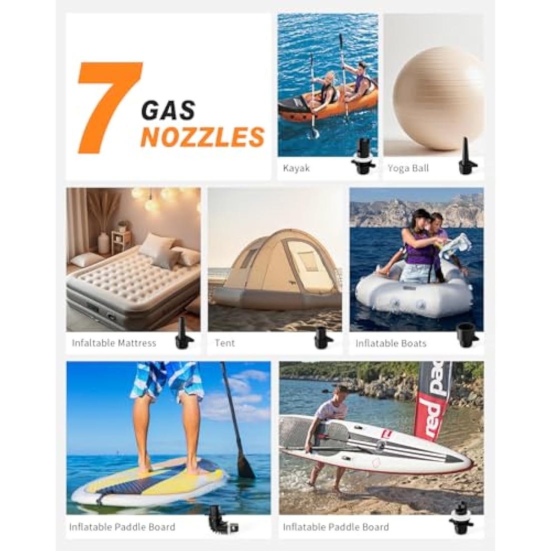GICLE 22PSI Paddle Board Pump Electric SUP Pump, with 12V DC Car Connector, Dual Stage Fast Inflation for Paddleboard, Boat, Tent
