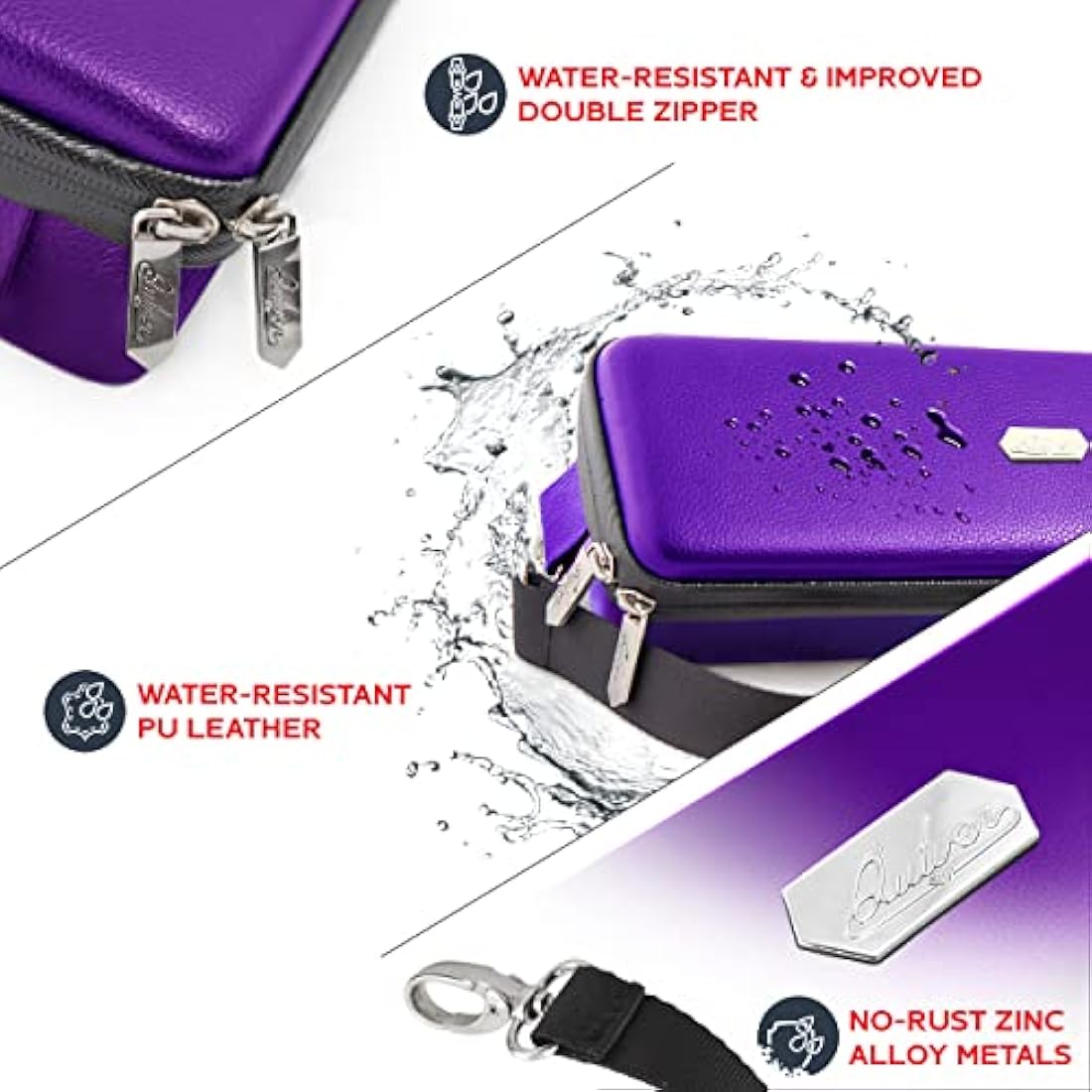 Quiver Time Purple Bolt Card Carrying Case fits PM Cards and other TCG Games - Storage Bag for Playing/Trading Cards and Deck Box (Straps, Dividers & 100 Apollo Card Sleeves)