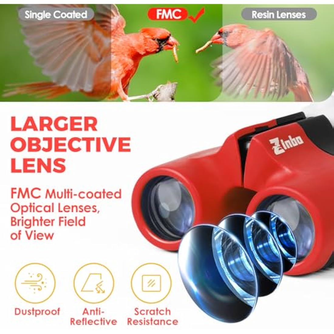 Binoculars for Kids, Toys for 3-12 Year Old Girls and Boys, Bird Watching Hiking 4 5 6 7 8 9 10 Year Old Girl Boy Christmas Birthday Gifts, Outdoor Toys for Kid Set with Magnifying Glass & Compass