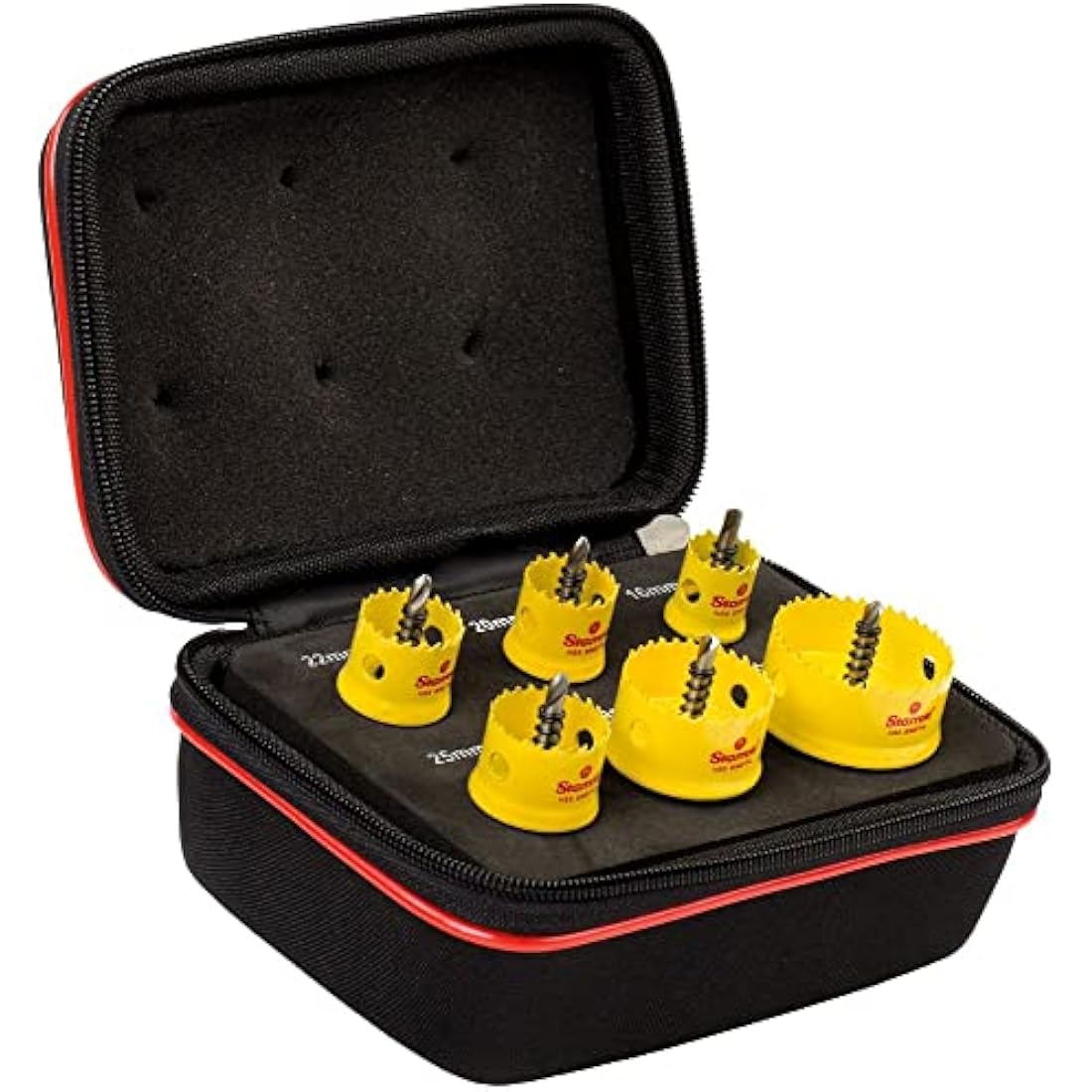 Starrett Bi-Metal Hole Saw Kit - 6 Piece KCS06001 Cordless Smooth Cutting Hole Cutter with Arbor Set - Compatible With Bosch Dewalt Hitachi Festool Milwaukee