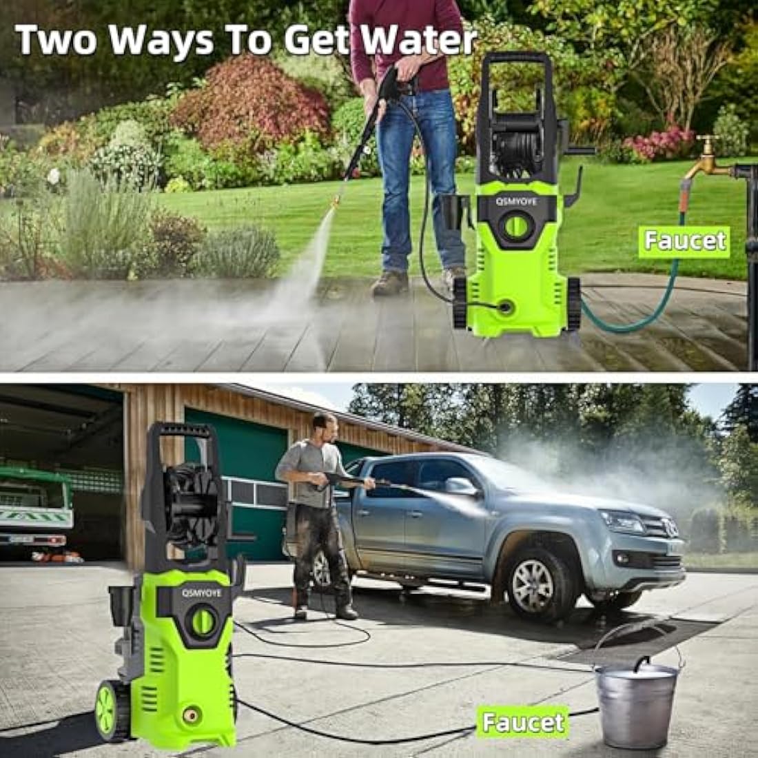 Pressure Washers, 2200W 150Bar High-Pressure 540L/H Flow Rate Jet Washers/Pressure Washers with Adjustable Nozzle &10m Hose, Electric Power Pressure Washer for Cleaning Cars, Driveways, Patios, Fences
