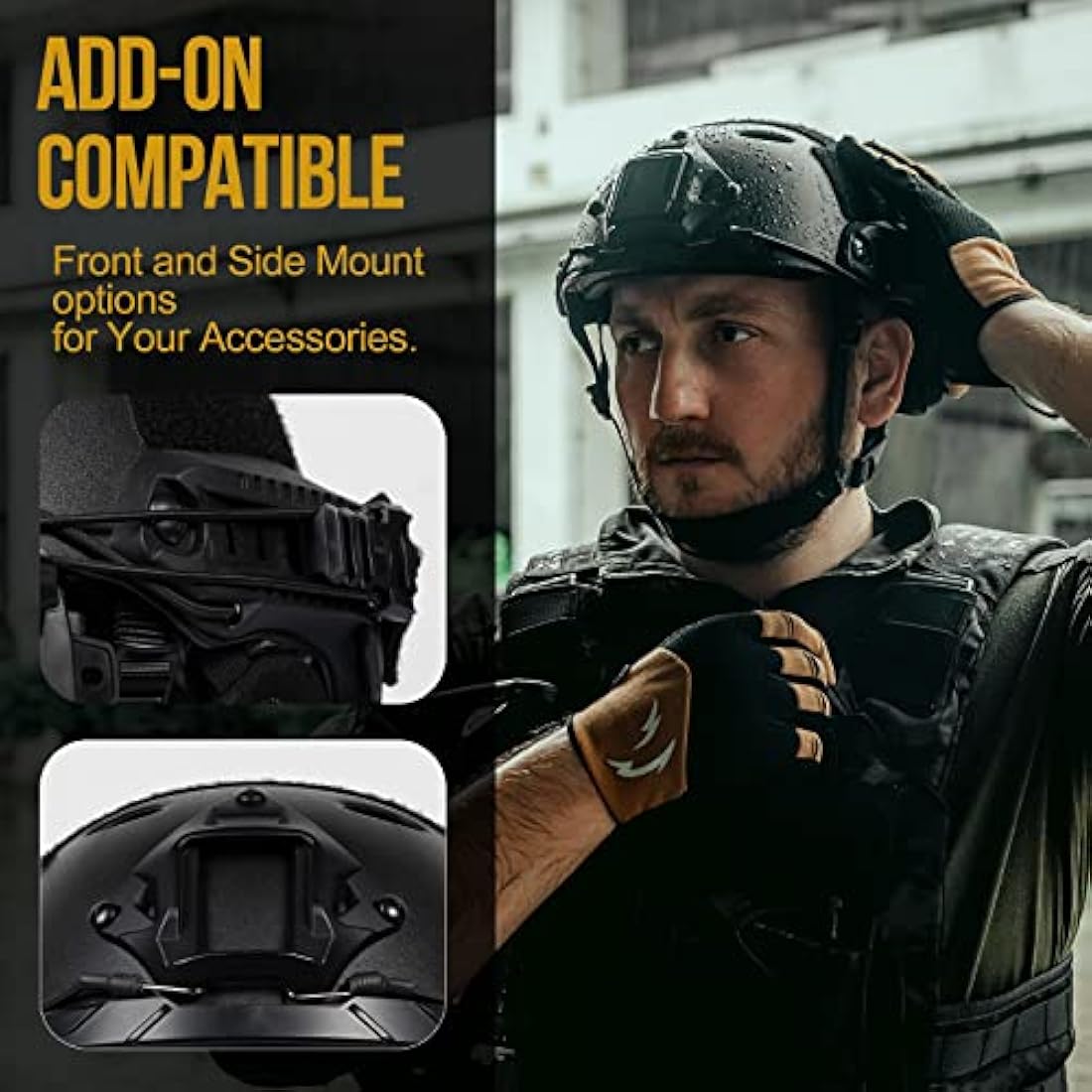 OneTigris Airsoft Fast Helmet - Full Face Protective Tactical Helmet With Foldable Ear Protection Mask And Goggles for Airsoft Paintball Sooting Wagrgame CS