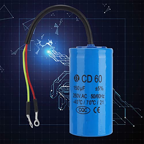 CD60 250V AC Run Capacitor,150uF Start Run Motor Capacitor,for Motor Air Compressors etc with Frequency of 50Hz and 60Hz