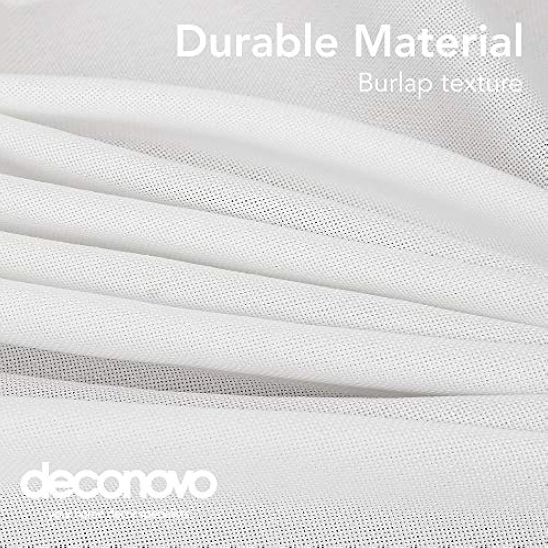 Deconovo Solid Faux Linen Rectangle Tablecloth Water Resistant Table Cloth for Wedding 51x63in(130x160cm) White