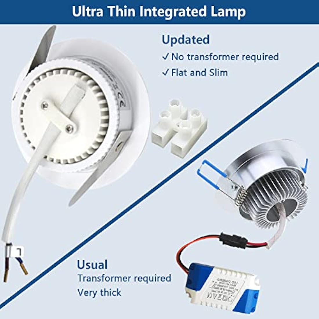HiBay 6X 5W Recessed Ceiling Spot Lights Ultra Thin LED Spotlights Kitchen Bathroom Downlights Warm White 240V Down Light for 60-68mm Cutout Hole