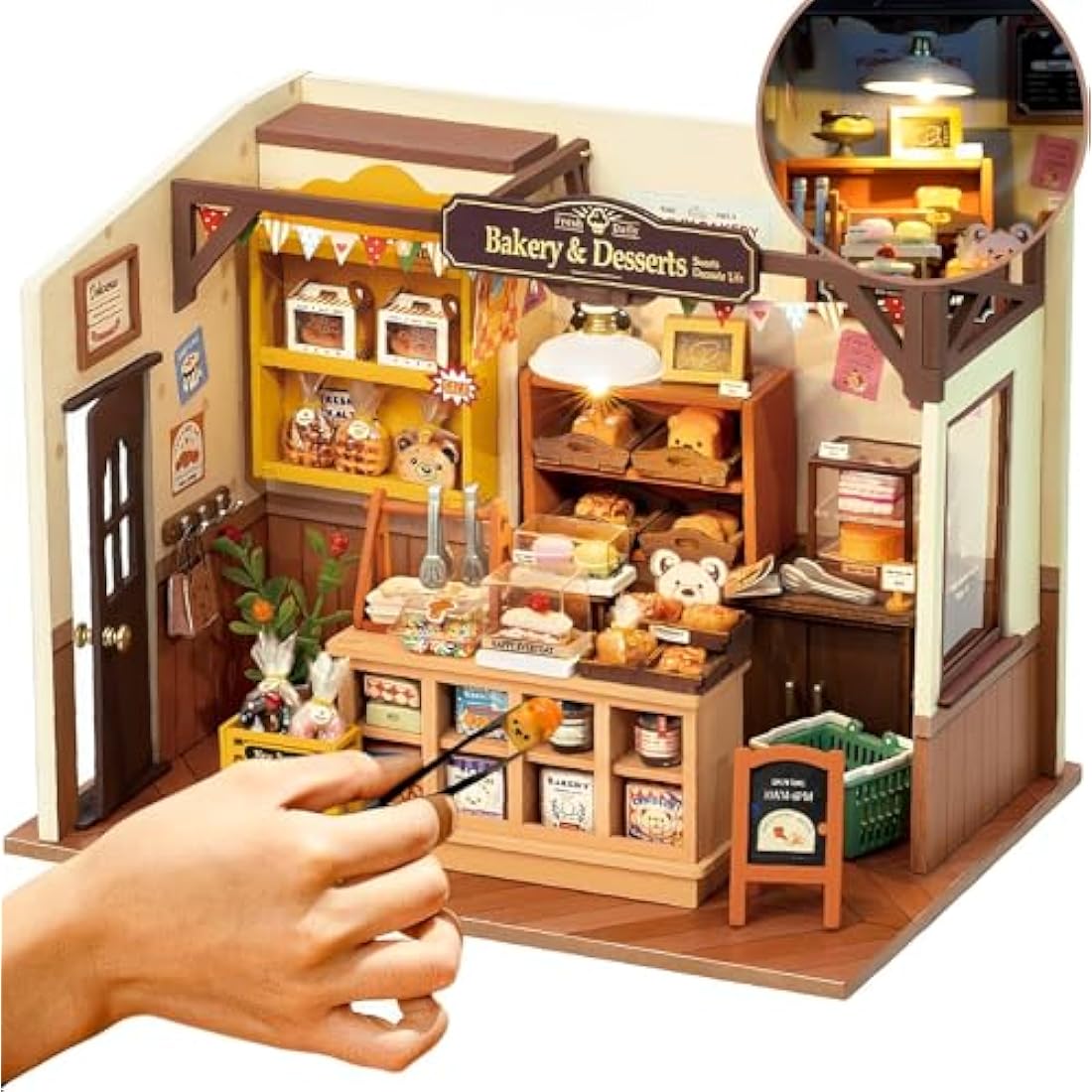 Rolife DIY Miniature House Kit Becka's Baking House-DIY Miniature House Kit For Adults Dollhouse Wooden Model Kit Home Desk Decoration Gift Idea DG161