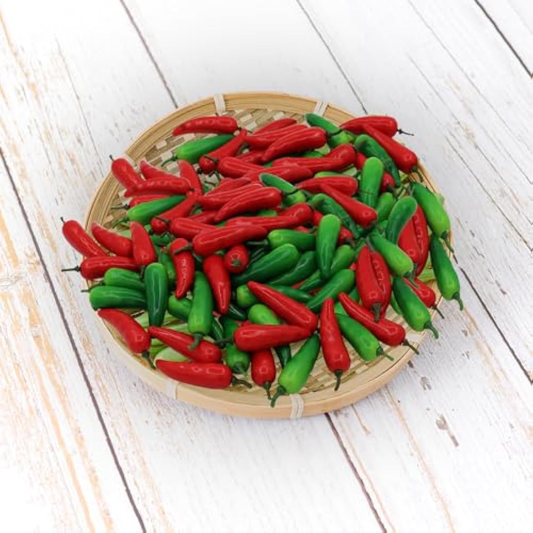 60PCS Realistic Mini Fake Hot Chili,Simulation Lifelike Pepper,Chili Pepper Decorations Artificial Fake Vegetables Red Chili Green Pepper Model for Photoshoot Props Home Kitchen Party Decoration