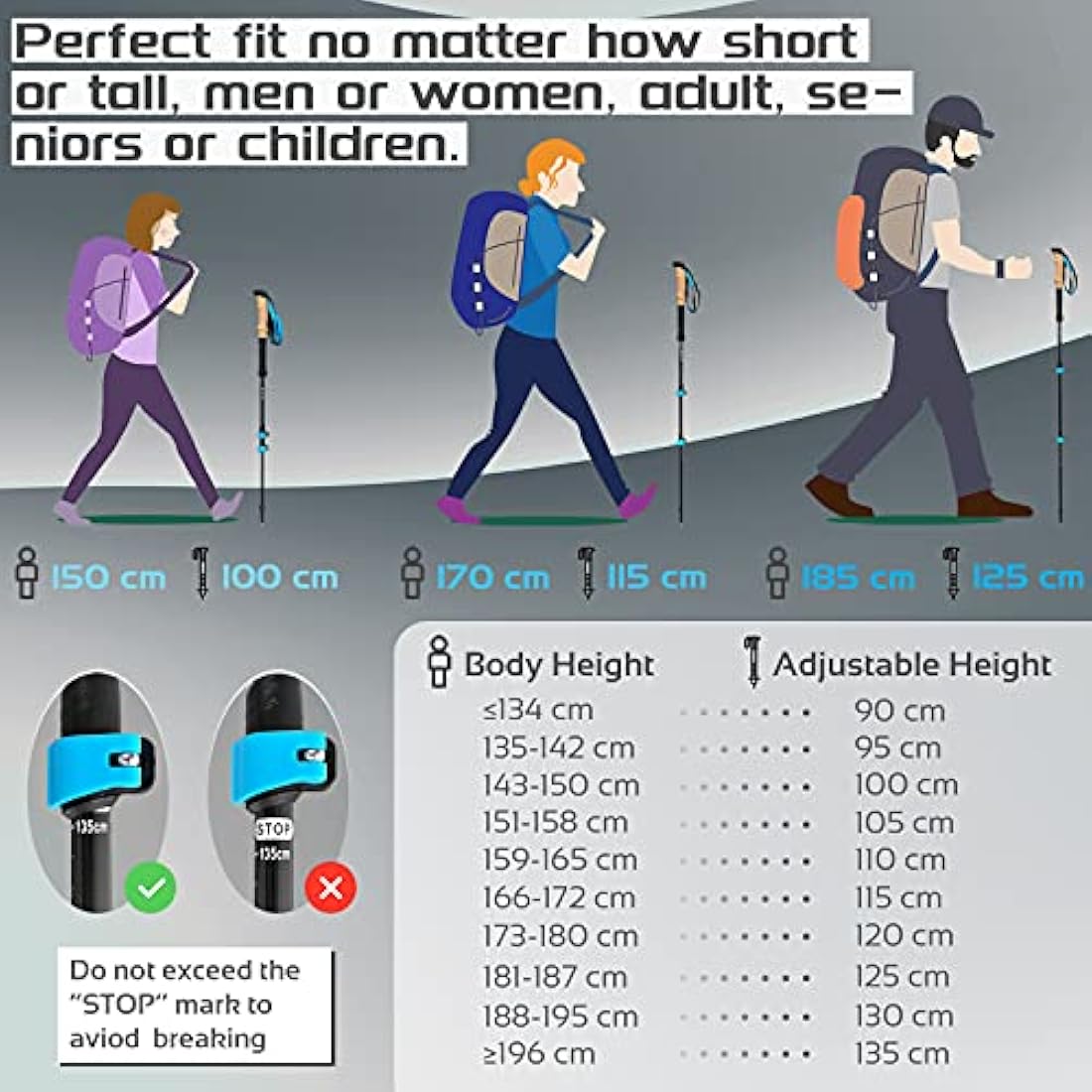 TheFitLife Carbon Fibre Trekking Poles - Collapsible and Telescopic Walking Poles, Ultra Light, Extendable, Best Walking Sticks for Traveling Camping Hiking Mountaineering