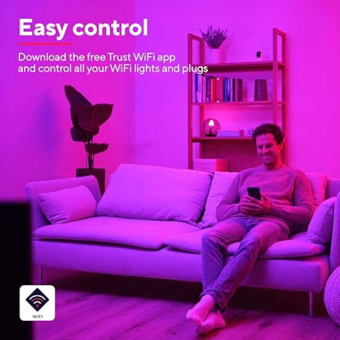 Trust WiFi GU10 Smart Bulb, Colour Changing Light Bulb, Works with Alexa and Google Home, No Hub, 2.4GHz WiFi Bulb, Smart Light Bulb, LED Spotlight Bulb, White & Colour [Amazon Exclusive] - 2 Pack
