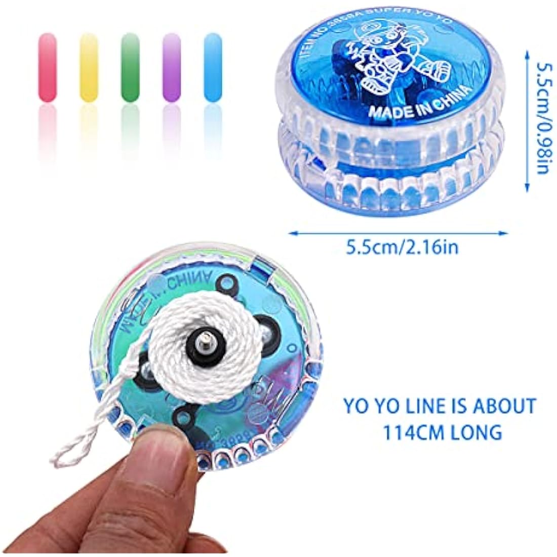 VicBou 15pcs Light Up Yo Yo, Responsive Ball Bearing LED Yoyo, Plastic Loop Yoyo for Kids, Beginner Gifts, Party Favors, Random Color