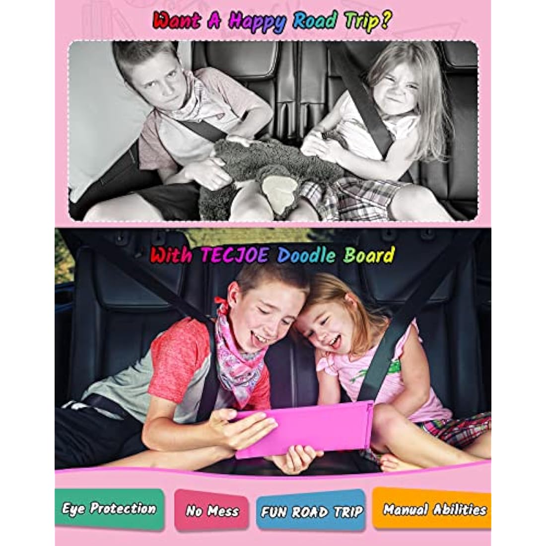 TECJOE 2 Pack LCD Writing Tablet, 8.5 Inch Colorful Doodle Board Drawing Tablet for Kids, Erasable Reusable Writing Drawing Pad, Learning Toys Gifts for 3 4 5 6 Years Old Boys and Girls Toddlers