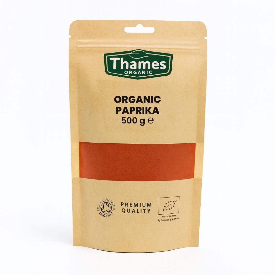 Organic Paprika-Certified Organic, Non-GMO, Vegan, No Additives, No Preservatives, Resealable Bag by Thames Organic 500g