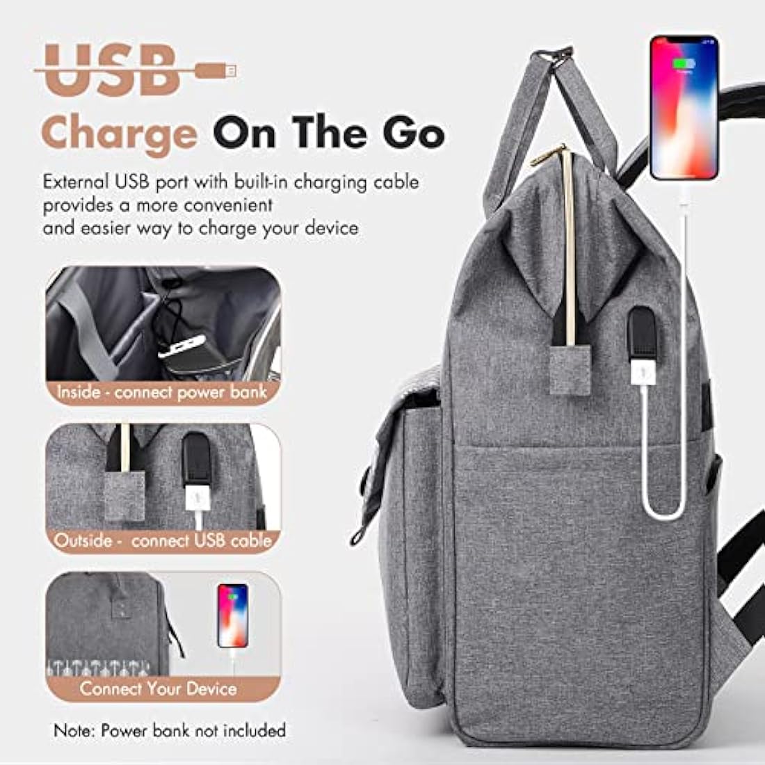 Lekesky Backpack Womens Travel Backpack Extra Large Rucksack Bag for Women Men,17.3" Backpack,Grey
