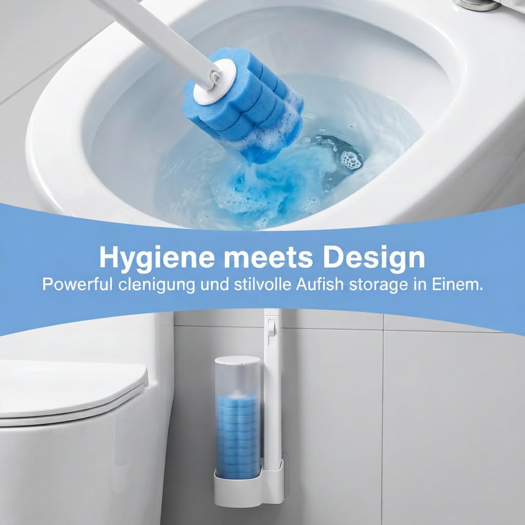 37 Pcs Toilet Brush Refills, Wall-Mounted Cleaner Set
