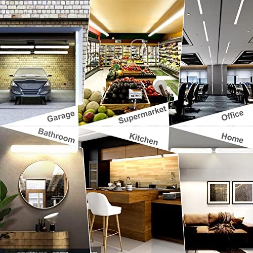 BERIXDEEP LED Batten Light 6500K Daylight, Linkable LED Fluorescent Strip Fitting for Garage, Workshop, Office, Wall, Kitchen, Shed, IP65 Waterproof Plug in Ceiling Light Strip, 4FT, 120cm, 36W