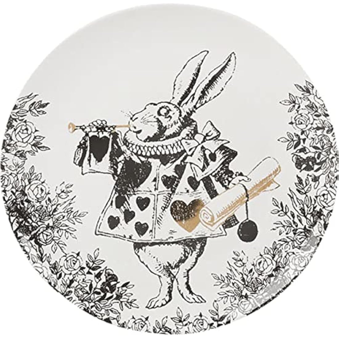 V&A Alice in Wonderland Side Plates, for Dinner, Afternoon Tea or Breakfast, Fine China, 20.5 cm (8"), Set of 4, White