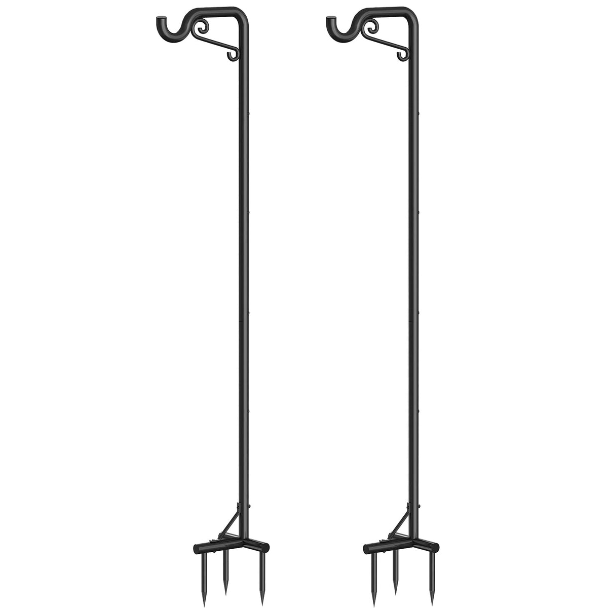 Mutool 90in Adjustable Shepherds Hooks for Outdoor, 2 Pack Heavy Duty Bird Feeder Pole, Shepherds Crook Garden Hooks for Lantern Birdfeeder Christmas