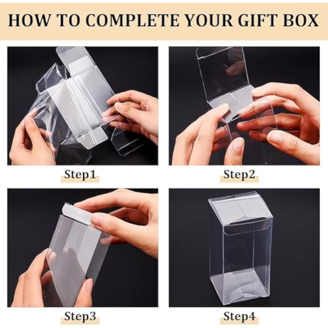 BENECREAT 20PCS Clear Wedding Favour Boxes 5x5x10cm Rectangle PVC Transparent Gift Boxes for Candy Chocolate Balloon, Birthday, Wedding, Party Favors