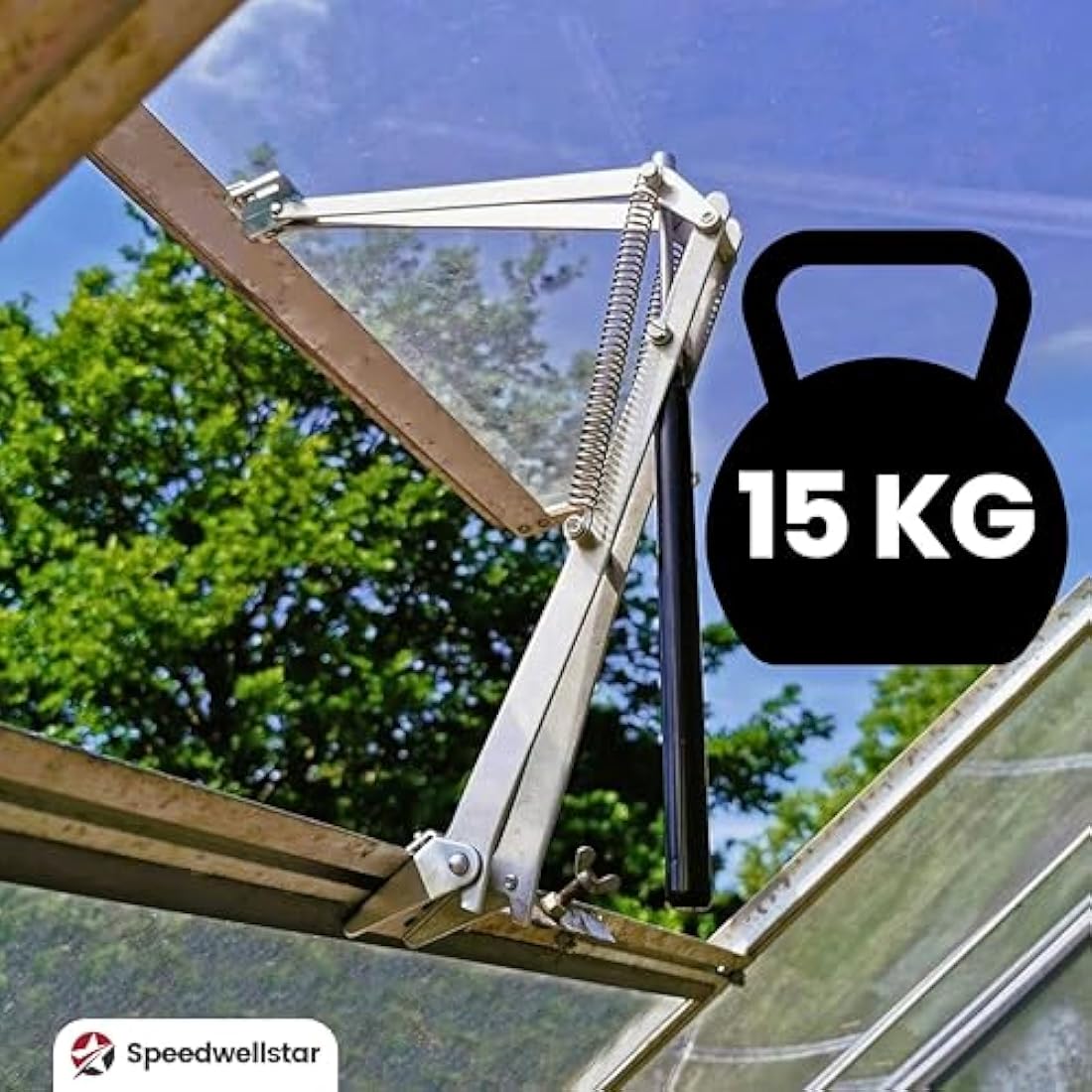 Speedwellstar Heavy-Duty Auto Greenhouse Window Vent Opener - Twin Double Springs Lifts Up to 15kg – Solar Heat Sensitive Automatic Kit