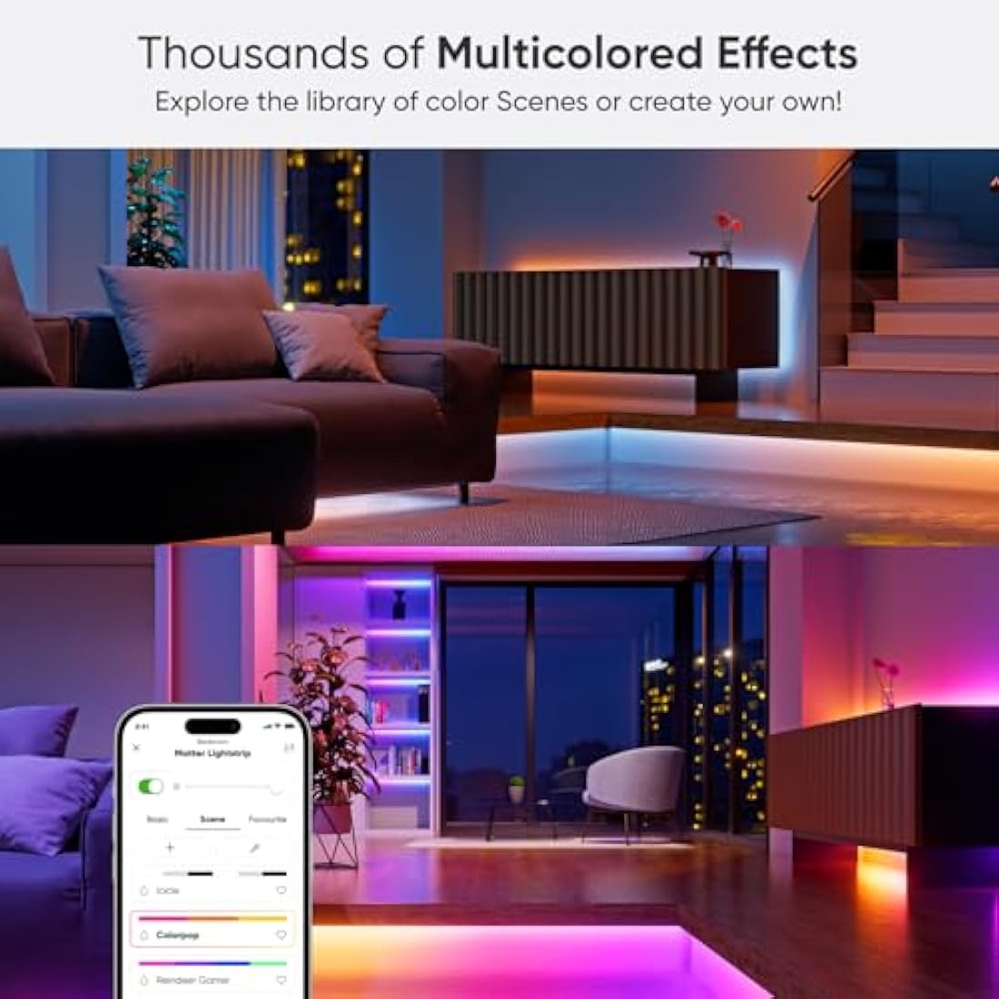 Nanoleaf Matter Wi-Fi 5M Gradient LED Light Strip - 300 RGB IC Addressable LEDs, Music & Screen Sync, Trimmable Strips, Smart App & Voice Control (Works with Alexa Apple Google), Bedroom Gaming Decor