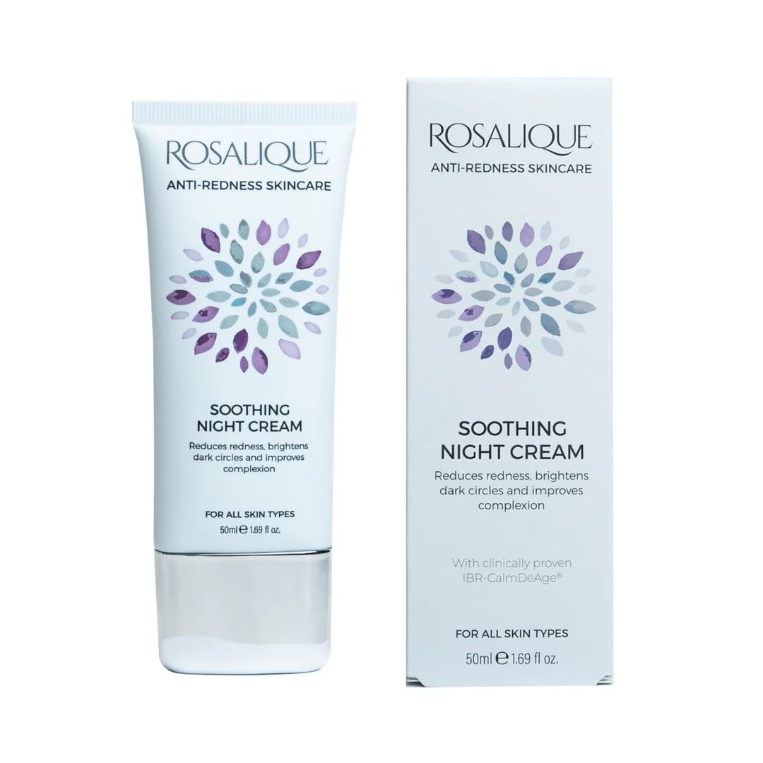 Rosalique Soothing Night Cream, 50ml: Ultimate Calm for Sensitive Skin - Clinically Proven IBR-CalmDeAge?, ?-Bisabolol, Provitamin B5 & Natural