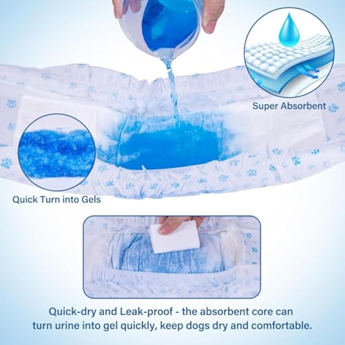Pet Soft Disposable Dog Puppy Nappies Male - Super Absorbent Male Dog Incontinence Wraps
